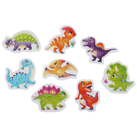 Puzzlika 8-in-1 Happy Dinosaurs Mini Puzzles