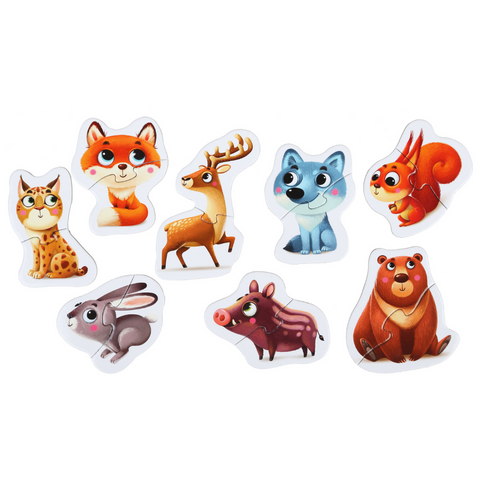 Puzzlika 8-in-1 Mountain Animals Mini Puzzles