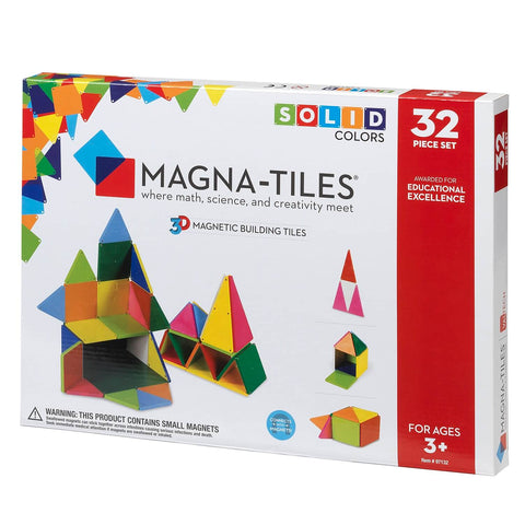 Magna-Tiles® Solid Colors 32 Piece Set