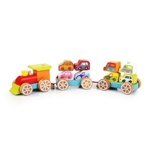 Cubika Wooden Train with Small Cars