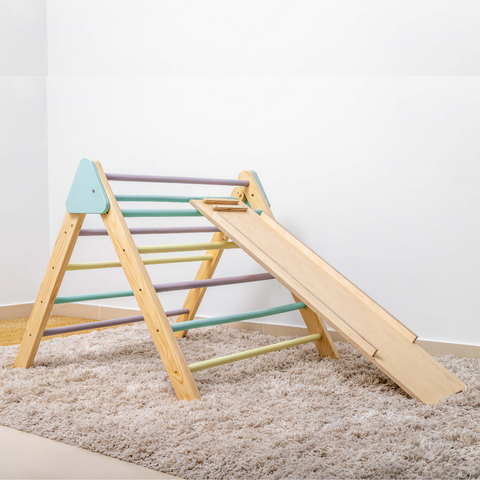 Twinville Pikler Set (Triangle with Dual Sided Ramp) - Natural