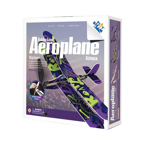 PlaySteam Rubberband Airplane Biplane