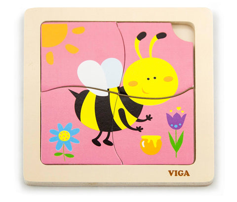 Handy Flat Puzzle - Bee (4 pcs)