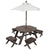 Octagon Table , Stools & Umbrella Set- Bear Brown & Beige