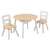 Round Storage Table & 2 Chairs Set - Natural & White
