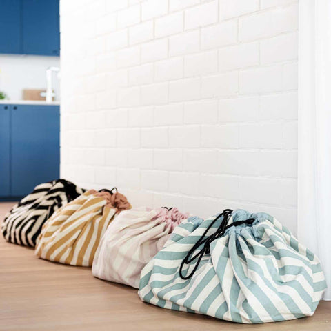 Playmat & Storage Bag - Stripes Pink