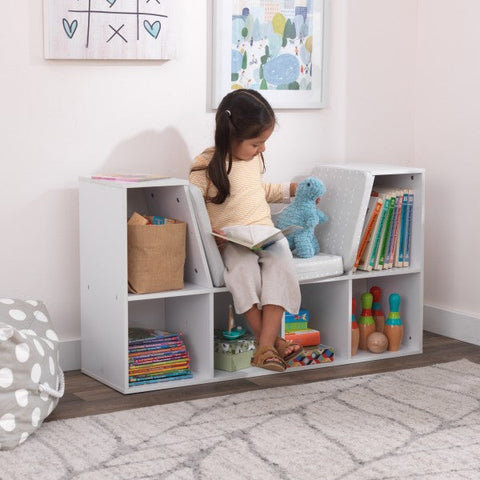 Bookcase with Reading Nook White
