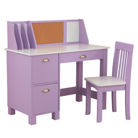 Study Desk with Chair - Lavender