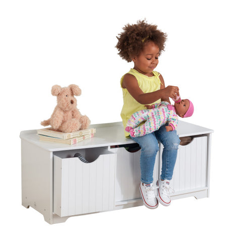 Nantucket Storage Bench - White
